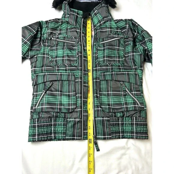 Triple nickel 555 Girl Green Plaid Puffer Jacket‎ Size 12 SKU BR650 - Picture 4 of 14